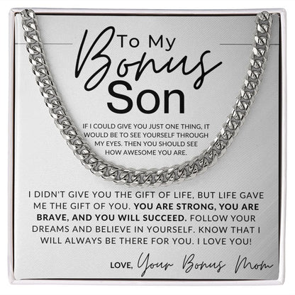 Believe In You - To My Bonus Son (Gift From Bonus Mom) - Christmas Gifts, Birthday Present, Graduation, Valentine's Day