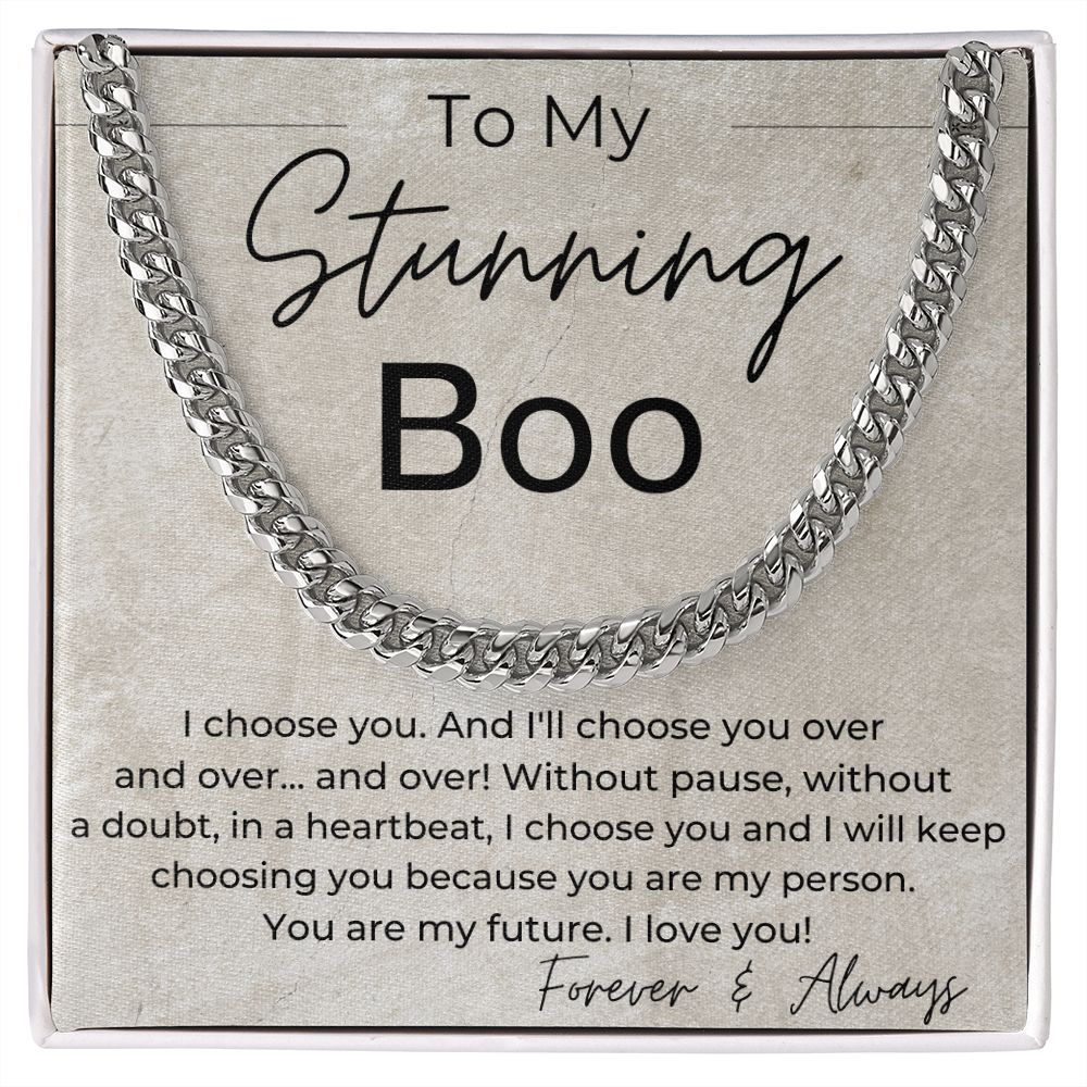 I Will Forever Choose You - Gift for My Boo - Linked Chain Necklace