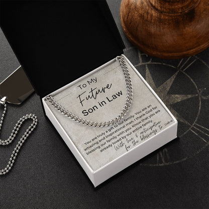 You Are Already Loved  - Gift for Future Son in Law, the Groom to Be -  Cuban Linked Chain Necklace