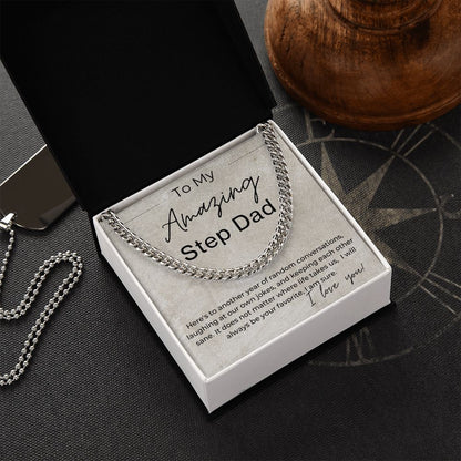 I'll Always Be Your Favorite - Gift for Step Dad - Linked Chain Necklace