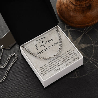 You Shaped Your Son To Be A Wonderful Man - Gift for Future Father in Law From Future Daughter in Law - Linked Chain Necklace