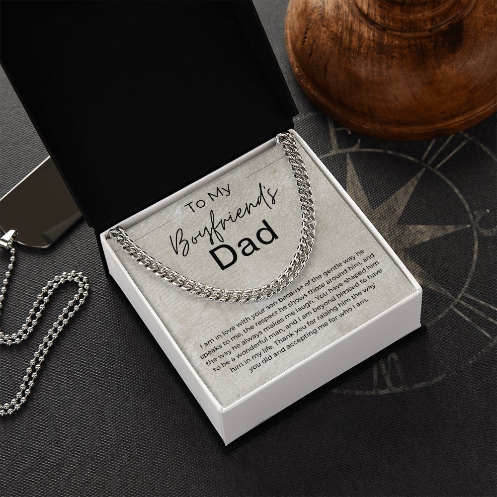 Thank You for Raising Your Son - Gift for Boyfriend's Dad - Linked Chain Necklace
