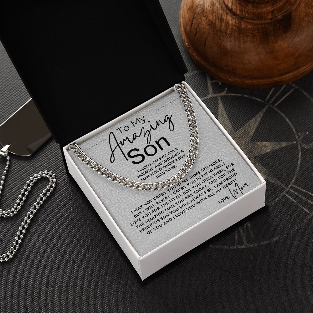 You Are An Amazing Man - To My Son (From Mom) - Mom to Son Gift - Christmas Gifts, Birthday Present, Graduation, Valentine's Day