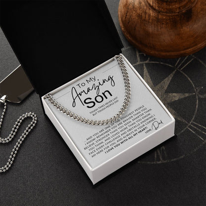 Braver, Stronger, Smarter - To My Son From Dad Gift - Father to Son Chain