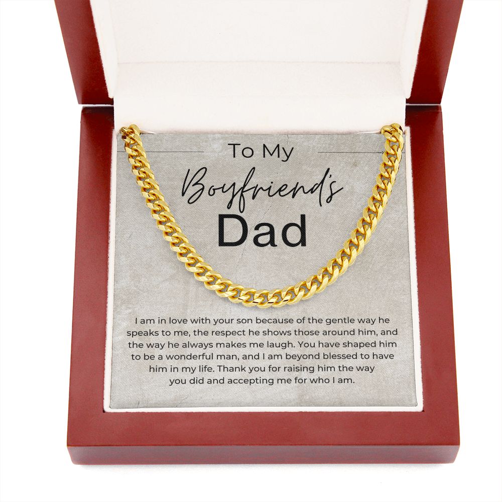 Thank You for Raising Your Son - Gift for Boyfriend's Dad - Linked Chain Necklace