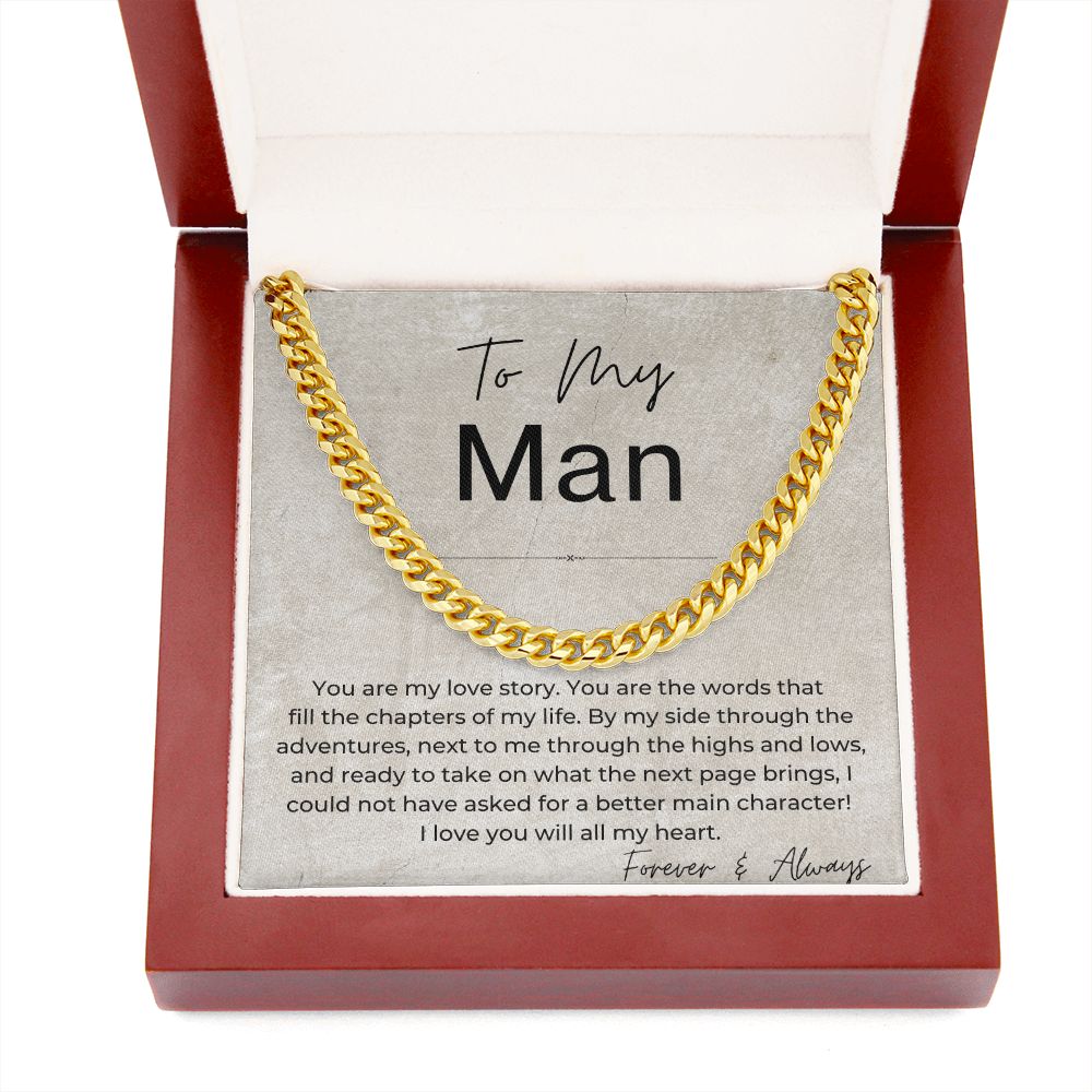 I Love You With All My Heart - Gift for My Man - Cuban Linked Chain Necklace