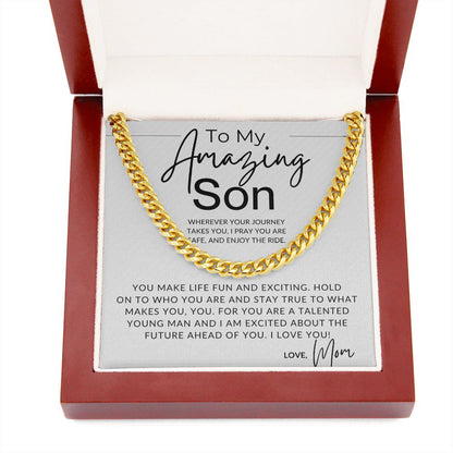 Enjoy The Ride - To My Son (From Mom) - Mom to Son Gift - Christmas Gifts, Birthday Present, Graduation, Valentine's Day