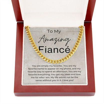 My Favorite Everything - Gift for Fiancé, Gift for My Groom From Bride - Linked Chain Necklace