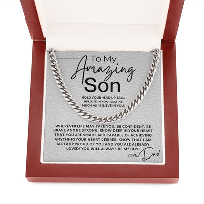 Hold Your Head Up - To My Son From Dad Gift - Father to Son Chain