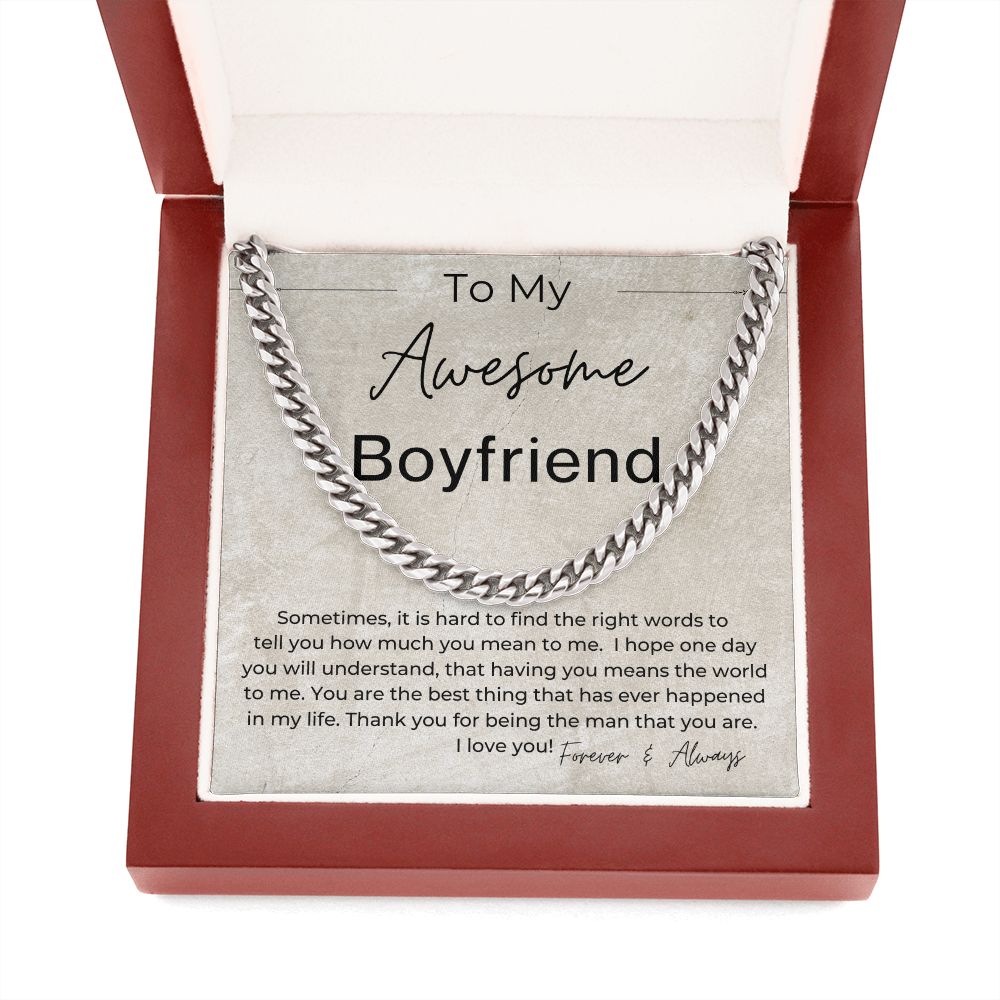 For Being The Man You Are - Gift for Boyfriend - Linked Chain Necklace
