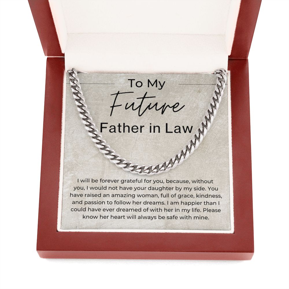You Have Raised an Amazing Woman - Gift for Future Father in Law, From Future Son in Law - Linked Chain Necklace