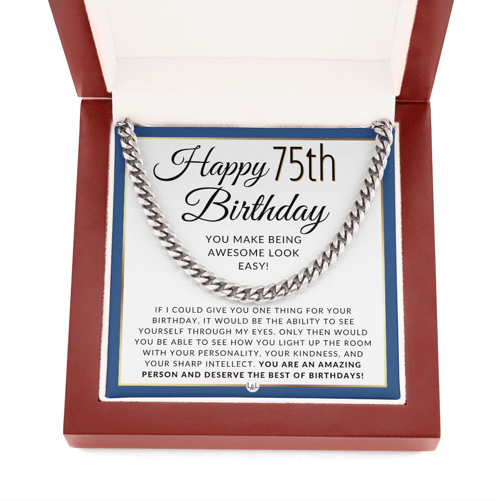 Amazon.com: YWHL 75th Birthday Gifts for Women Men Unique 75 Years Old  Happy Birthday Gifts for Grandparents Friends Laser Engraving 75th Birthday  Glass Plaque Keepsake for Dad Mom with Colorful Light Base :