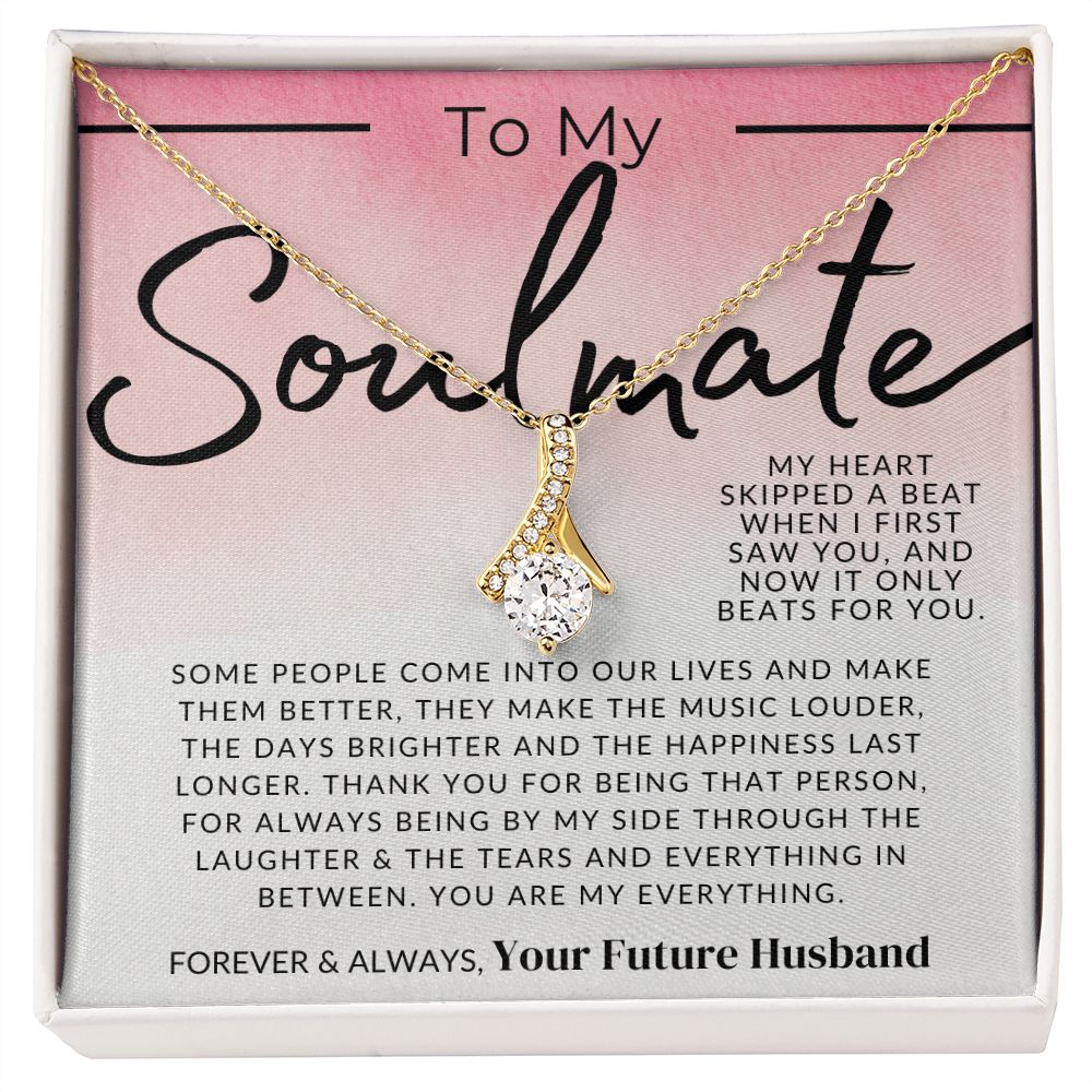 My Soulmate, My Future Wife, My Heart Beat - Fiancée Gift For Her - Romantic Christmas, Thoughtful Birthday Present, or Valentine's Day Jewelry For Future Wife - From Groom