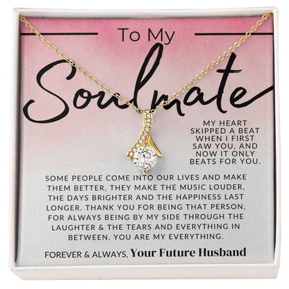 My Soulmate, My Future Wife, My Heart Beat - Fiancée Gift For Her - Romantic Christmas, Thoughtful Birthday Present, or Valentine's Day Jewelry For Future Wife - From Groom