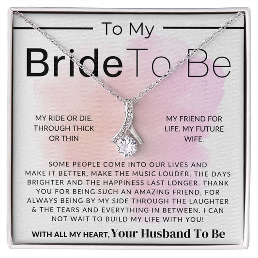 My Bride To Be - Friend For Life - Fiancée Gift For Her - Romantic Christmas, Thoughtful Birthday Present, or Valentine's Day Jewelry For Future Wife - From Groom