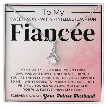 Only For You, My Fiancée - Fiancée Gift For Her - Romantic Christmas, Thoughtful Birthday Present, or Valentine's Day Jewelry For Future Wife - From Groom