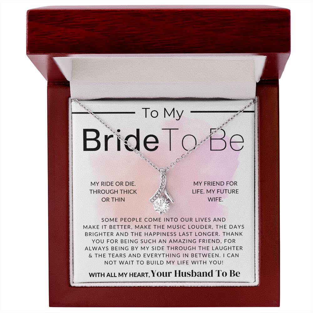 My Bride To Be - Friend For Life - Fiancée Gift For Her - Romantic Christmas, Thoughtful Birthday Present, or Valentine's Day Jewelry For Future Wife - From Groom