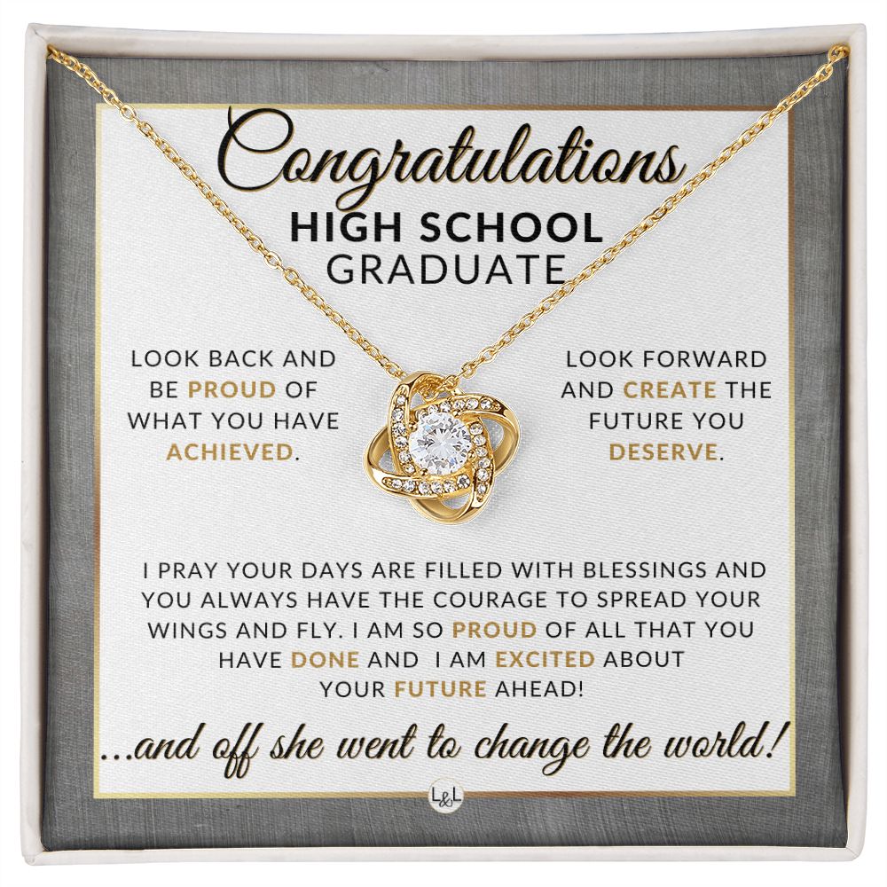 High School Graduation Gift Idea For Her - Marking Milestones: Graduation Necklace for High School Graduates - 2024 Graduation Gift Idea For Her