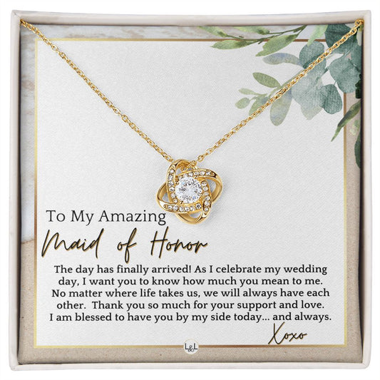 Maid of Honor Gift - MOH On My Wedding Day - Great Wedding Party Thank You Gift From The Bride , Beach and Destination Wedding Theme - Liliana and Liam