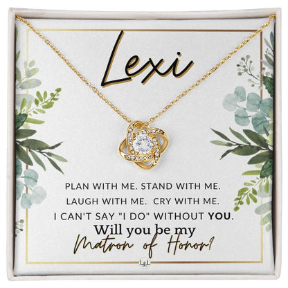 Matron of Honor Proposal, Custom Name - Be My Maid Of Honor, MOH Gift From Bride, Plan With Me , White and Green, Eucalyptus Wedding
