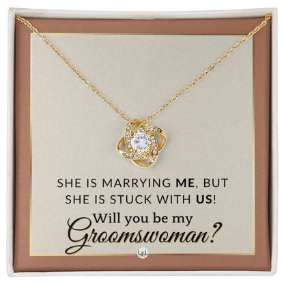 Groomswoman Proposal - Gift From Groom - Will You Be My Groomswoman - Wedding Party Accessories , Terracotta, Rust And Gold Wedding Theme - Liliana and Liam