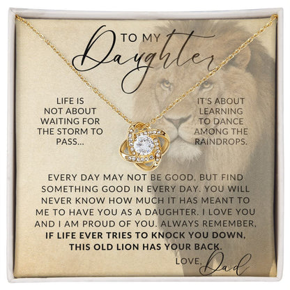 This Old Lion - To My Daughter (From Dad) - Father to Daughter Necklace - Christmas Gifts, Birthday Present, Graduation Gift, Valentine's Day