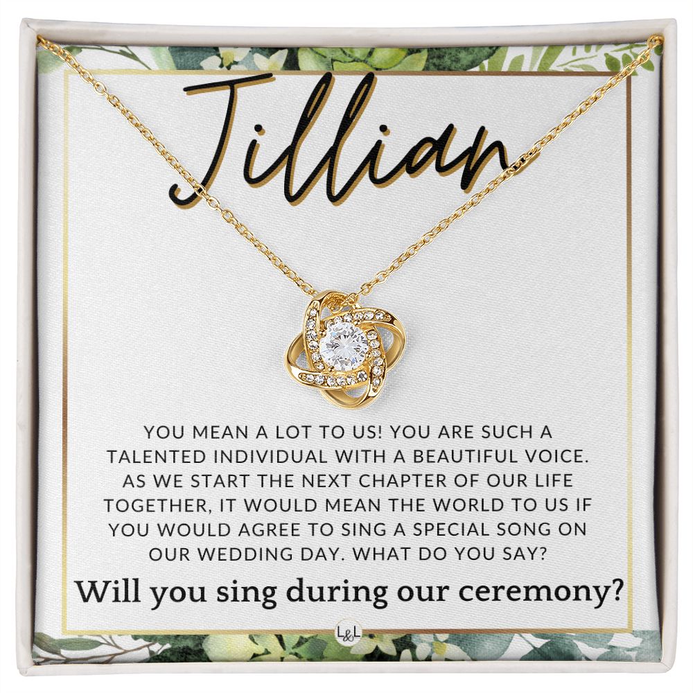 Wedding Ceremony Singer Proposal, Custom Name - Will You Sign At Our Wedding - From The Couple , White and Green, Eucalyptus Wedding