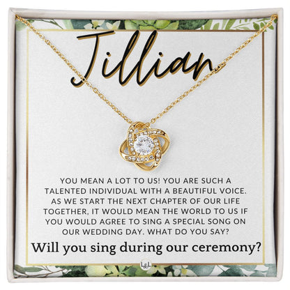 Wedding Ceremony Singer Proposal, Custom Name - Will You Sign At Our Wedding - From The Couple , White and Green, Eucalyptus Wedding