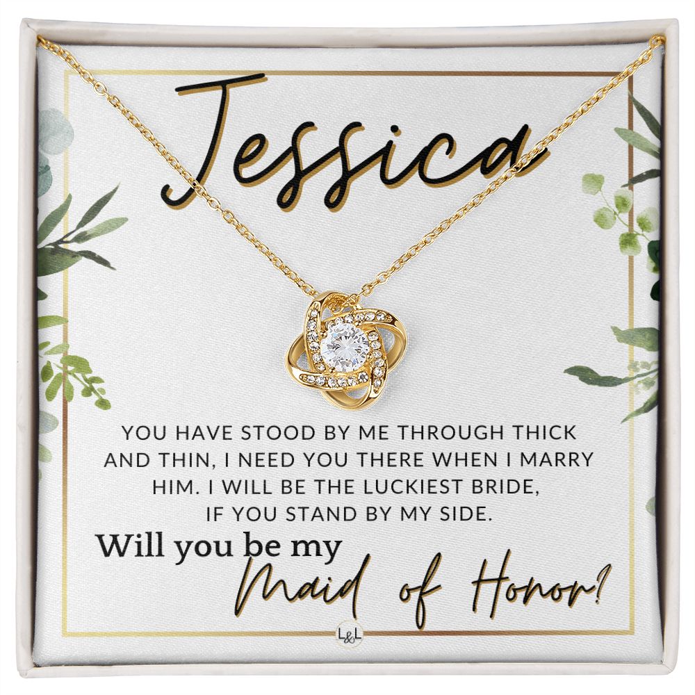 Maid of Honor Proposal, Custom Name - Be My Maid Of Honor, MOH Gift From Bride, Need You There , White and Green, Eucalyptus Wedding