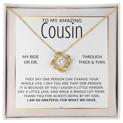 Gift For Female Cousin - Ride Or Die - Pendant Necklace Present For Girl Cousin - Great For Christmas, Her Birthday, Or As An Encouragement Gift - Liliana and Liam