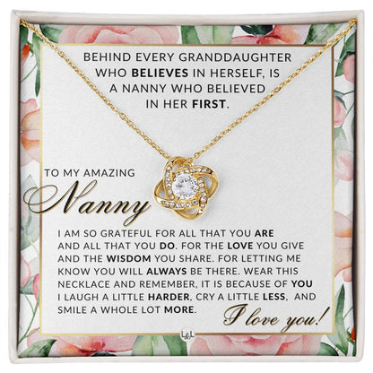 Elegant Nanny Pendant Necklace with Gratitude Note: Special Gift for Your Nanny - Liliana and Liam