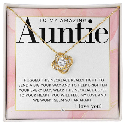 Gift For Your Auntie - Present for Auntie From Niece or Nephew - Pendant Necklace - Great For Christmas, Her Birthday, Or As An Encouragement Gift - Liliana and Liam