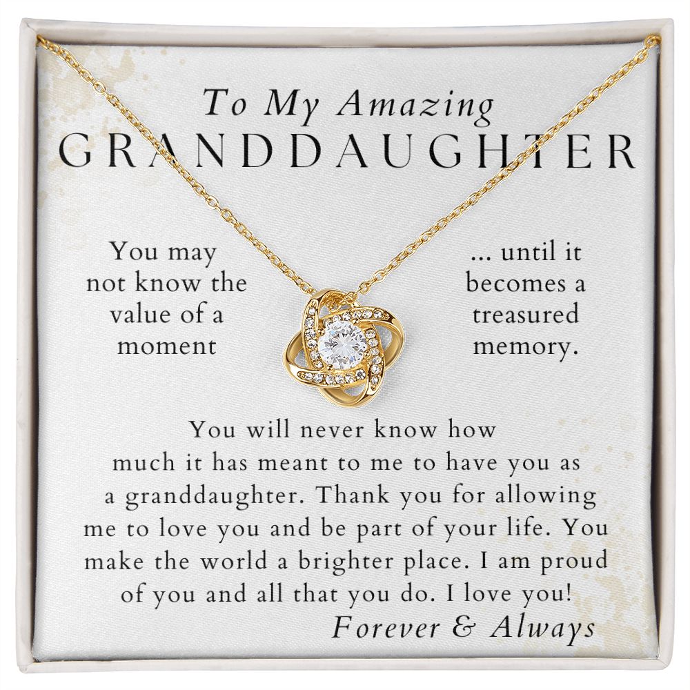 Proud Of You - Granddaughter Necklace - Gift from Grandpa, Grandma - Birthday, Graduation, Valentines, Christmas Gifts