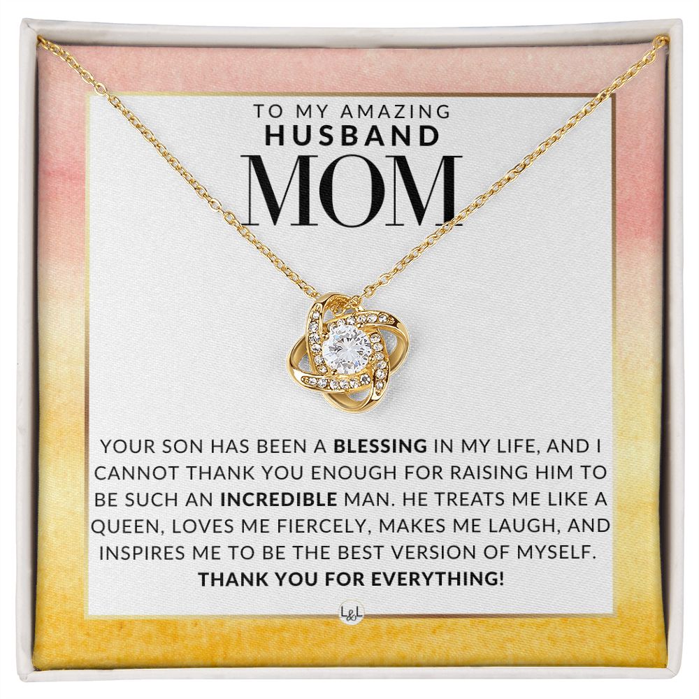 Husband's Mom - Thank You - Great For Mother's Day, Christmas, Her Birthday, Or As An Encouragement Gift