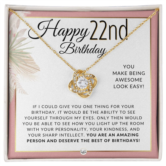 22nd Birthday Gift For Her - Necklace For 22 Year Old - Beautiful Woman's Birthday Pendant Jewelry - Liliana and Liam
