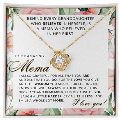 Mema Gift From Granddaughter - Thoughtful Gift Idea - Great For Mother's Day, Christmas, Her Birthday, Or As An Encouragement Gift - Liliana and Liam