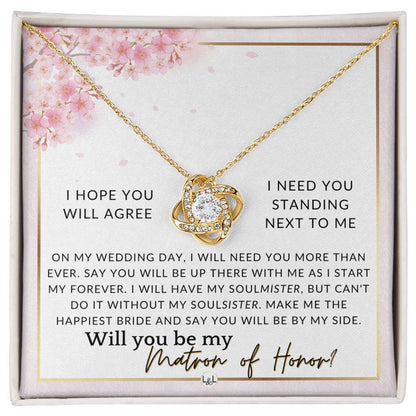 Matron of Honor Proposal Gift - Be My MOH Gift From Bride - By My Side - Wedding Party Accessory , Pink Floral and Boho Wedding Theme - Liliana and Liam