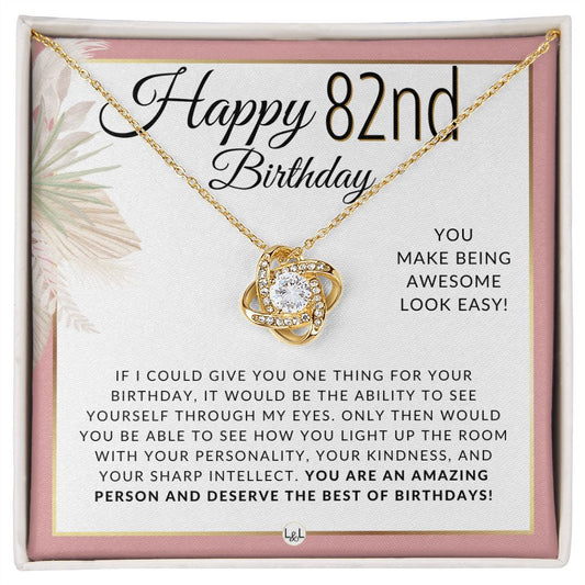 82nd Birthday Gift For Her - Necklace For 82 Year Old - Beautiful Woman's Birthday Pendant Jewelry - Liliana and Liam