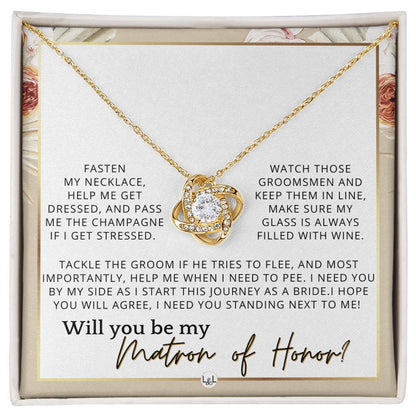 Matron of Honor Proposal Gift - Unique Be My MOH Gift From Bride - I Need You - Wedding Party , Pink Floral and Boho Wedding Theme - Liliana and Liam