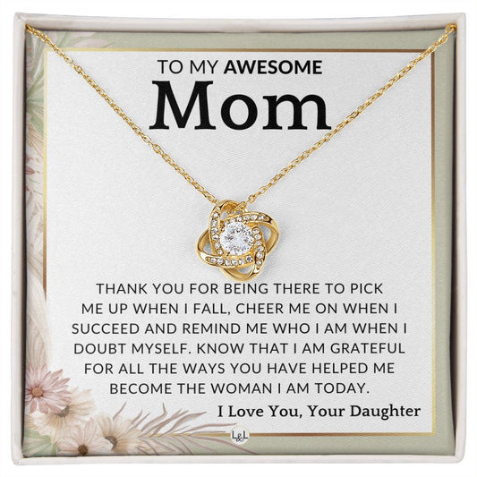 Gift for Mom - Raising A Man - To Mother, From Daughter - Beautiful Women's Pendant Necklace - Great For Mother's Day, Christmas, or Her Birthday - Liliana and Liam