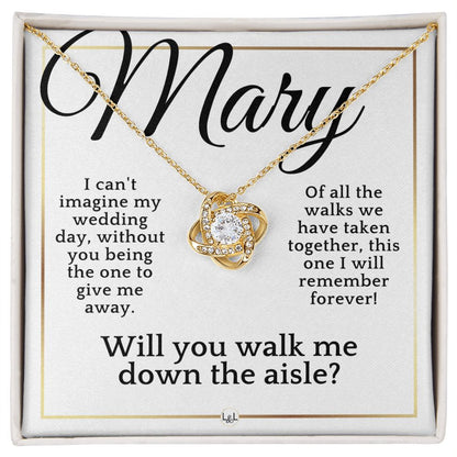 Will You Walk Me Down The Aisle - Give Me Away Proposal - Custom Name - Elegant White and Gold Wedding Theme