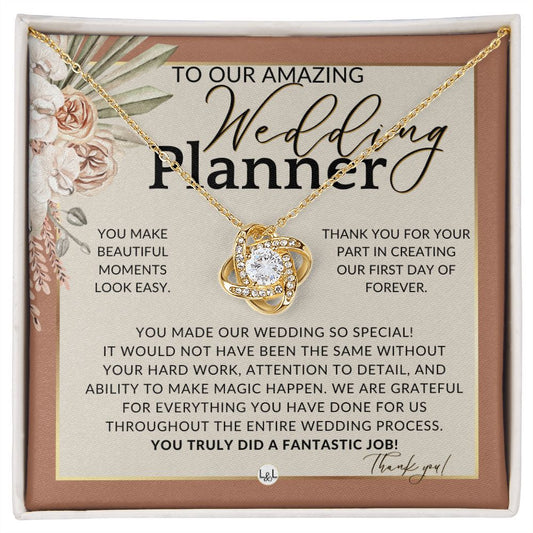 Wedding Event Planner Gift - Thank You From The Couple - Gratitude Gift, Token of Appreciation , Terracotta, Rust And Gold Wedding Theme - Liliana and Liam