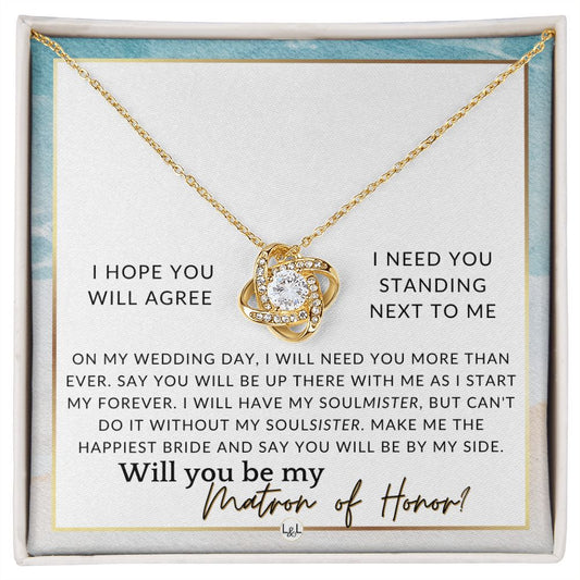 Matron of Honor Proposal Gift - Be My MOH Gift From Bride - By My Side - Wedding Party Accessory , Beach and Destination Wedding Theme - Liliana and Liam