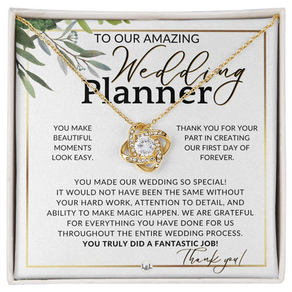 Wedding Event Planner Gift - Thank You From The Couple - Gratitude Gift, Token of Appreciation , White and Green, Eucalyptus Wedding - Liliana and Liam