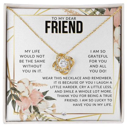 Dear Friend Gift - Beautiful Women's Pendant - From Best Friends - Great For Mother's Day, Christmas, or Birthday - Liliana and Liam