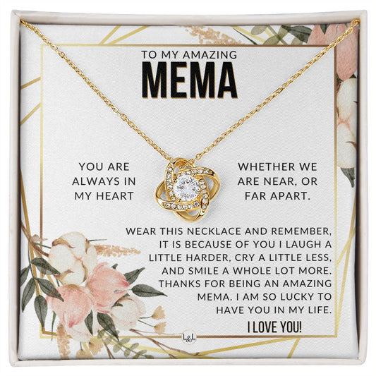 Mema Gift - Beautiful Women's Pendant - From Granddaughter, Grandson, Grandkids - Great For Mother's Day, Christmas, or Birthday