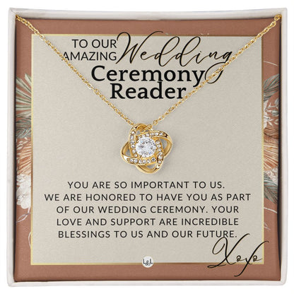 Wedding Ceremony Reader - Great Thank You Gift From Bride and Groom - Gratitude & Appreciation , Terracotta, Rust And Gold Wedding Theme - Liliana and Liam