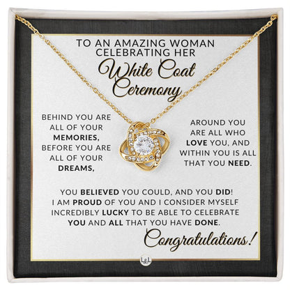 White Coat Ceremony Necklace for the Aspiring Medical Professional - Pharmacy School, Nurse, Vet, Dentist, Veterinarian, Physical Therapy Graduation - Liliana and Liam