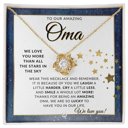 Our Oma Gift - Meaningful Necklace - Great For Mother's Day, Christmas, Her Birthday, Or As An Encouragement Gift - Liliana and Liam