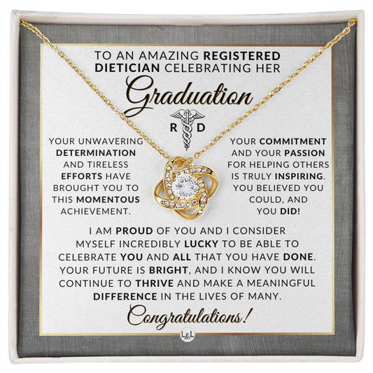 Congratulations, Registered Dietitian: Necklace to Celebrate Graduation - Registered Dietitian Graduation Gift For Her - 2024 Graduation Gift Idea For Her